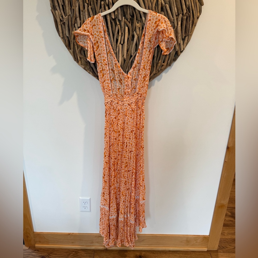 Sunday Saint Tropez Orange Floral Maxi Dress